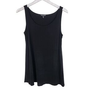EILEEN FISHER Small Black Tank Silk Scoop Neck Sleeveless Shell Shirt
